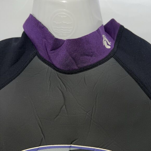 Hang Ten Womens Wetsuit Short Sleeve/Shorts Bodysuit Size L Black Purple 3x2mm - Picture 5 of 12